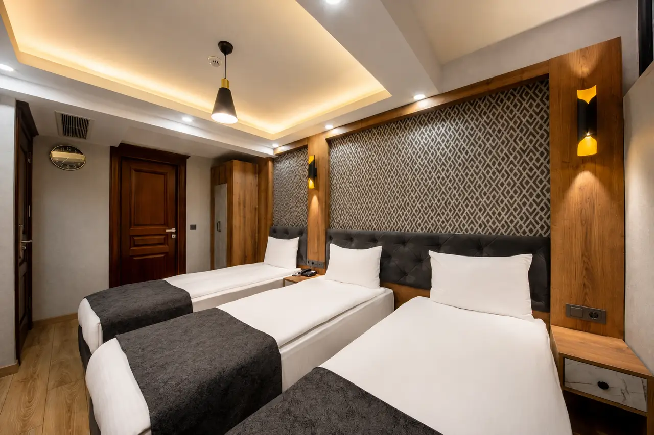 Een hotelkamer in een 4-sterrenhotel in Sultanahmet, Istanbul.